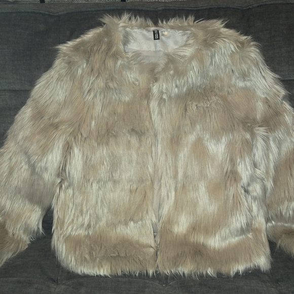 Divided Gray Teddy Jacket Plush Oversized Silhouette GOOD COND SM PRIICE DROP - Picture 6 of 9